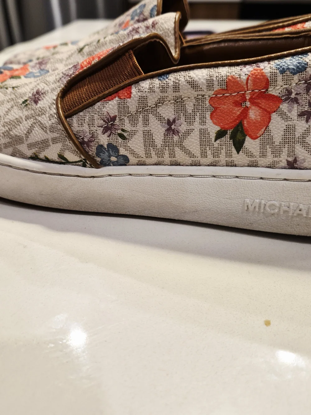Michael Kors Women's Floral Slip-On Sneakers in Multi-Color Size 8